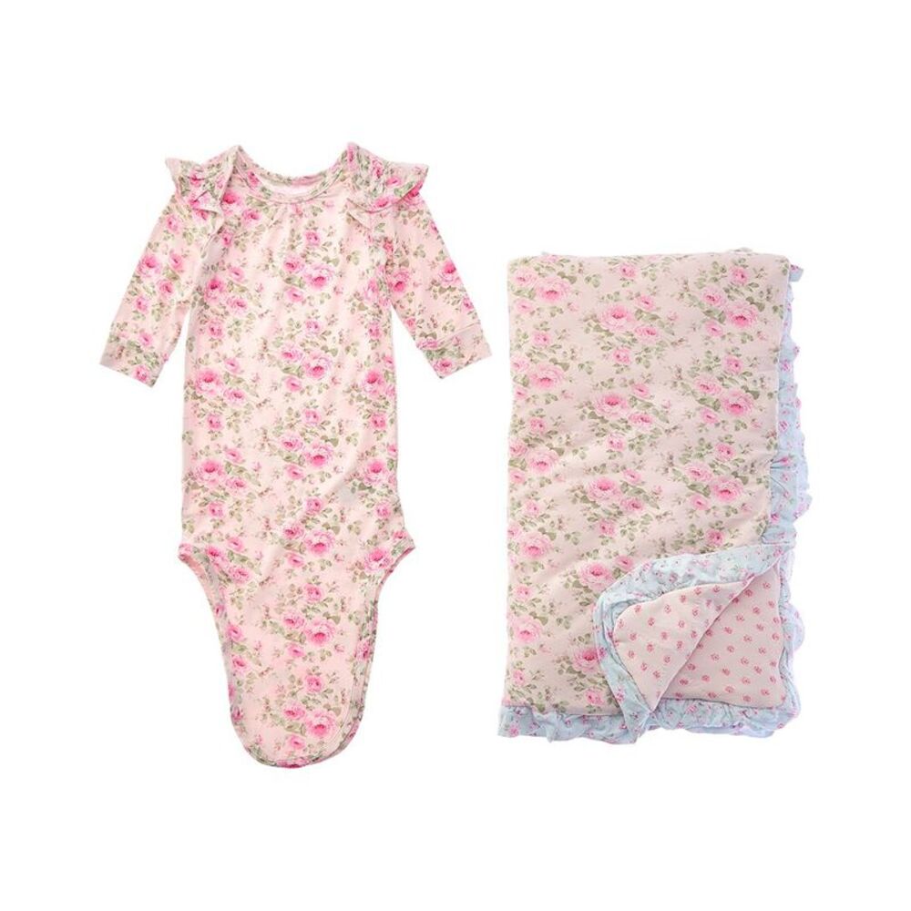 Shabby Chic  2Pc Gown & Blanket Set, Pink